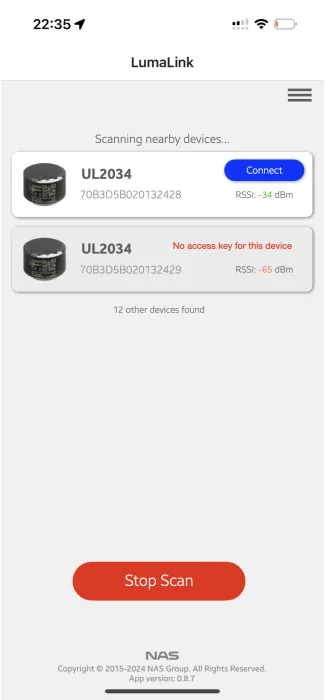 LumaLink app screenshot