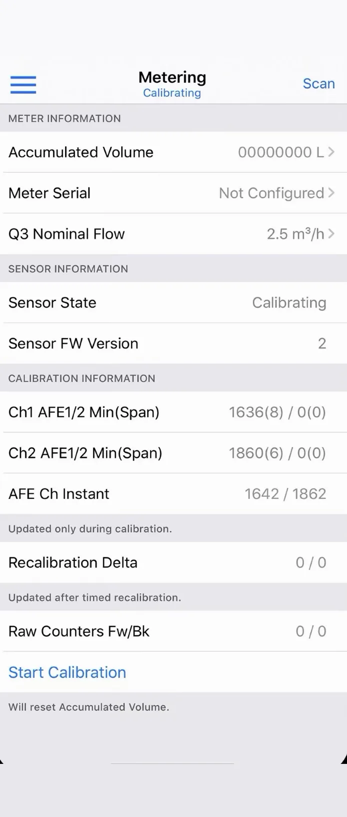 NAS Connect app, metering view